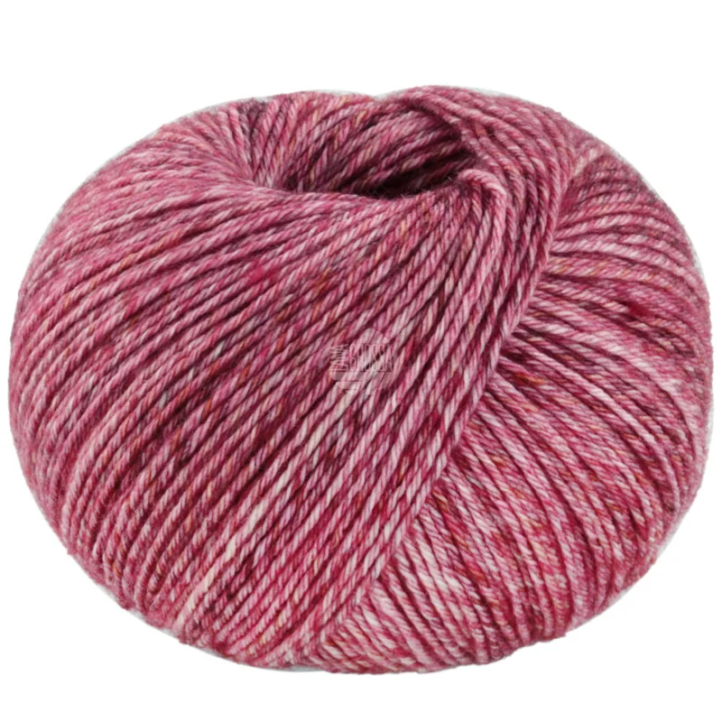 Lana Grossa Vintage Socks 1009 Rosa antico/rosso geranio/bordeaux melangiato