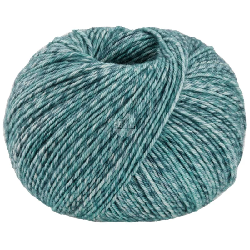 Lana Grossa Vintage Socks 1003 Menta/grigio blu/jeans/petrolio melangiato