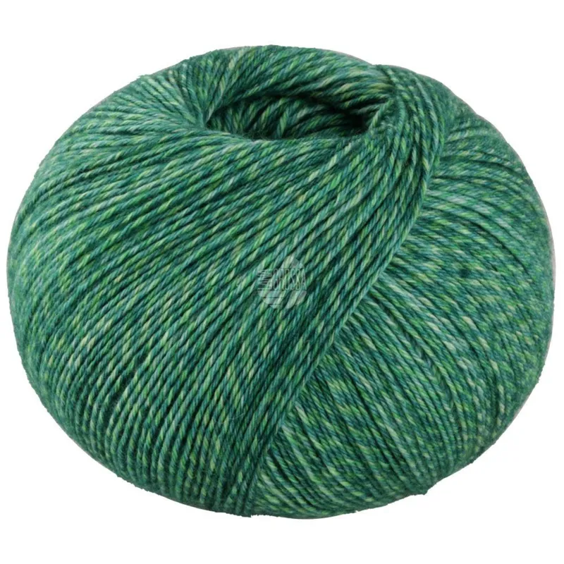 Lana Grossa Vintage Socks 1015 Verde scuro/giallo-verde/petrolio melangiato
