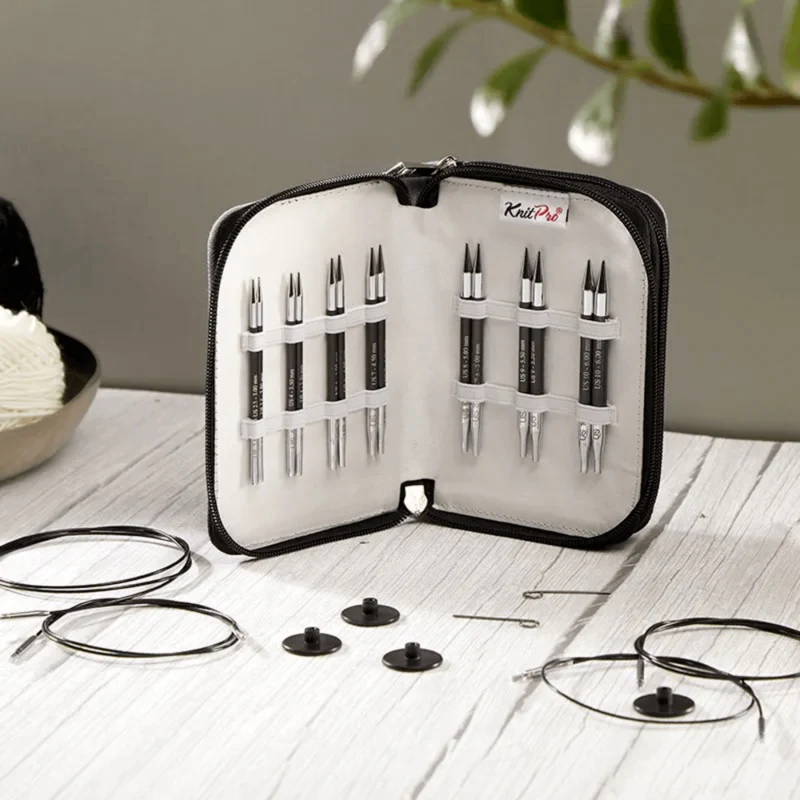 KnitPro Karbonz Special Set di Ferri Circolari Componibili, Midi, 10 cm