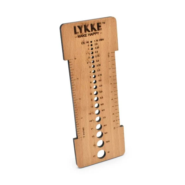 LYKKE Misuratore per Ferri da Maglia (1.75-12.00 mm) Beechwood