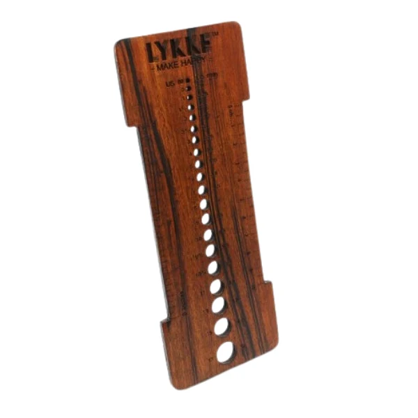 LYKKE Misuratore per Ferri da Maglia (1.75-12.00 mm) Shisham Wood