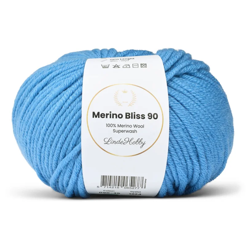 LindeHobby Merino Bliss 90 35 Blu fiordaliso