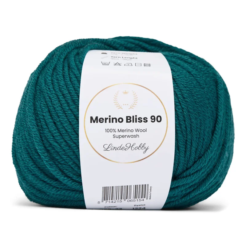 LindeHobby Merino Bliss 90 23 Verde acqua scuro