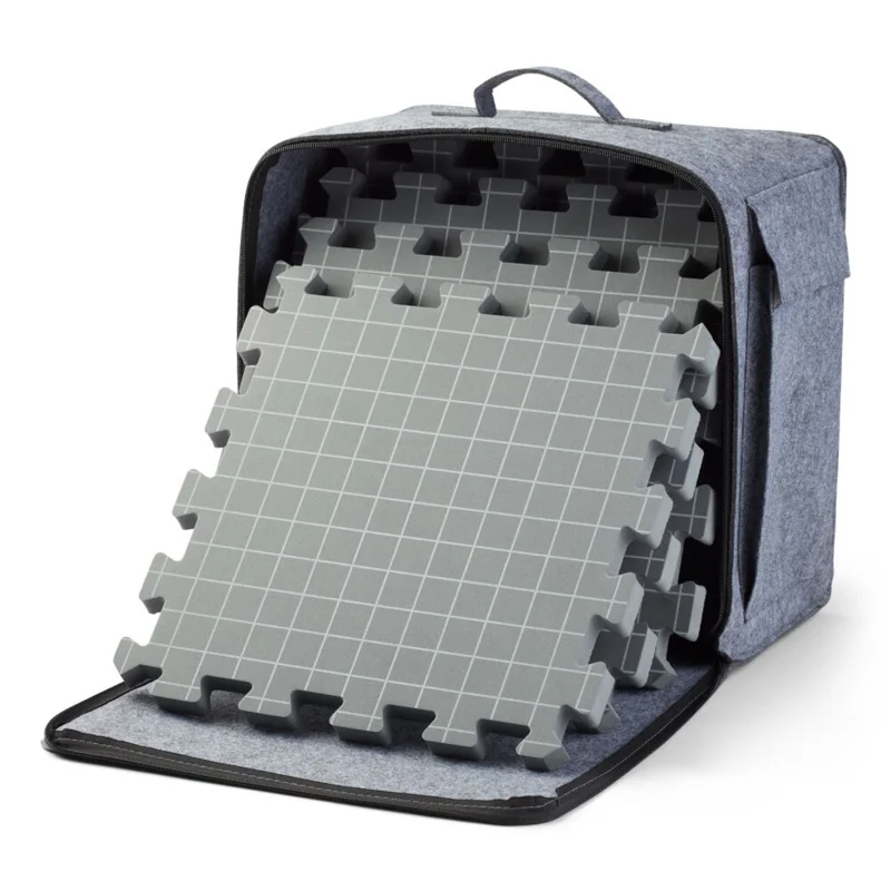 LindeHobby Tappetini per Blocking in Borsa di Feltro con 100 Spilli a T, Grigio
