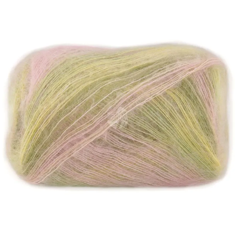 Lana Grossa Cottonhair 108 Vaniglia/rosa/rosa antico/oliva scuro/verde tiglio