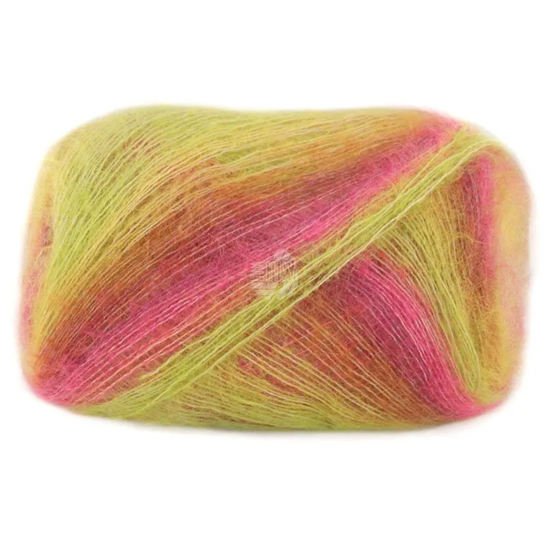 Lana Grossa Cottonhair 107 Lime/rosa neon/fucsia/marrone/arancione/giallo agrumi