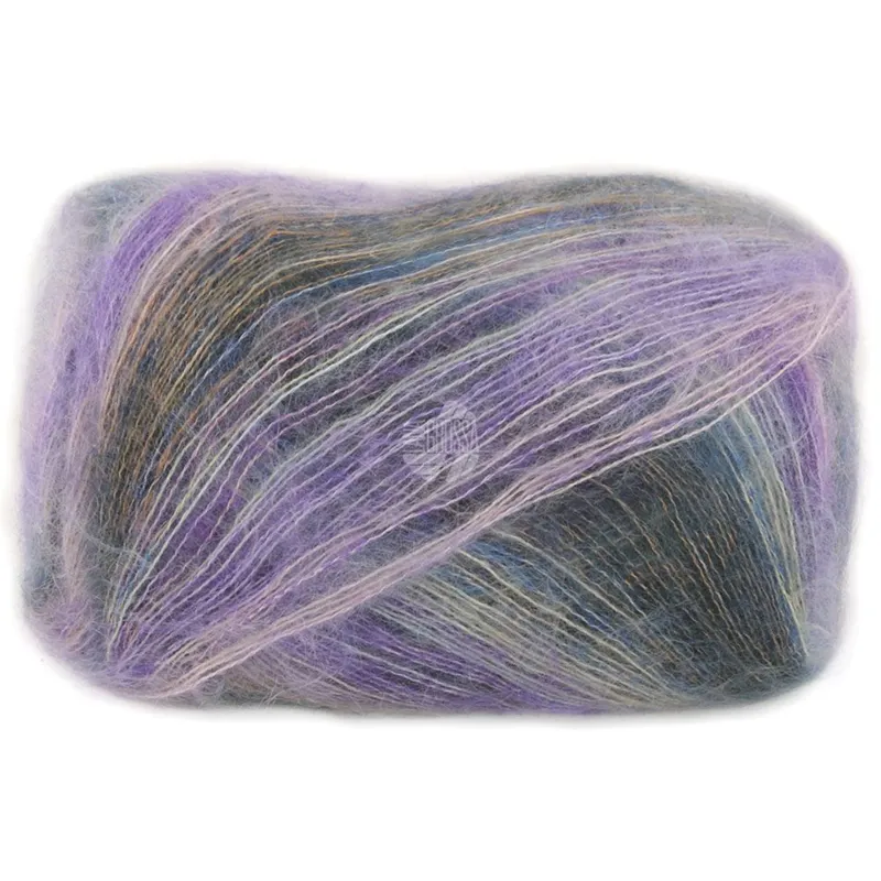 Lana Grossa Cottonhair 104 Ocra/grigio chiaro/viola/rosé/jeans/antracite