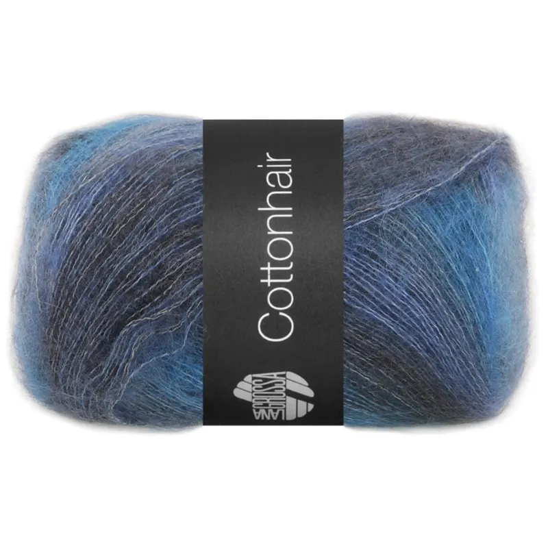 Lana Grossa Cottonhair 103 Grigio scuro/jeans/blu grigiastro/marina/antracite