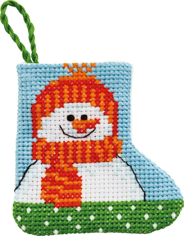 Kit da Ricamo Pupazzo di Neve 7 x 7 cm