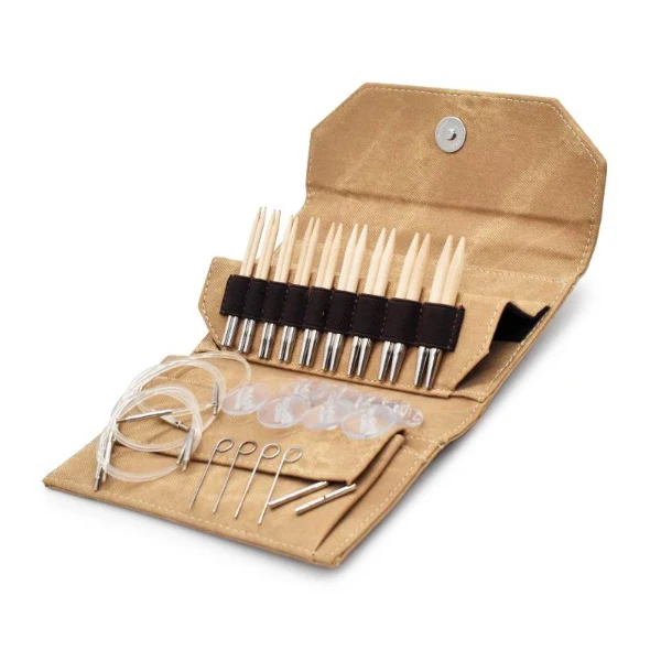 LYKKE Set di Ferri Circolari Componibili Naturale, Tan, 9 cm