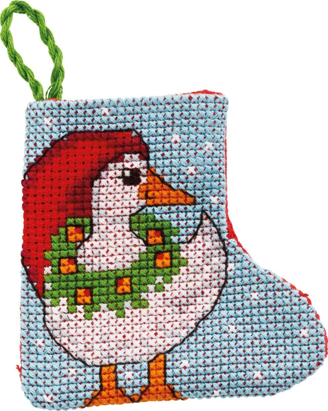 Kit da ricamo Oca di Natale 7 x 7 cm