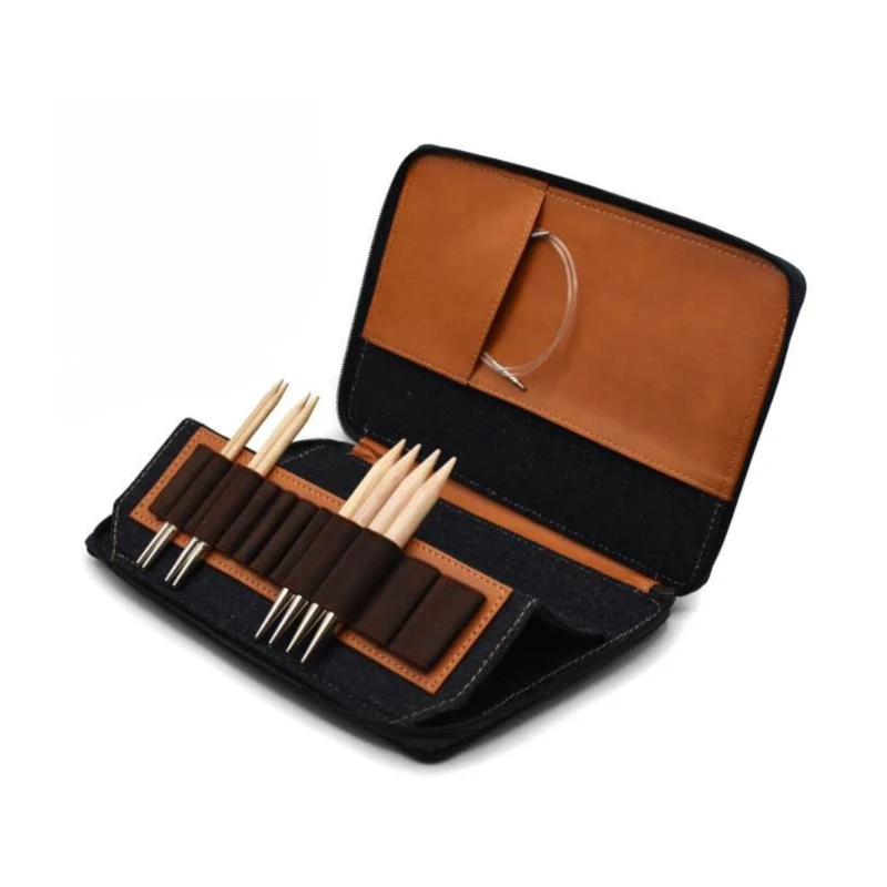 LYKKE Oxford Custodia per Ferri Circolari Intercambiabili, 13 cm Marrone chiaro