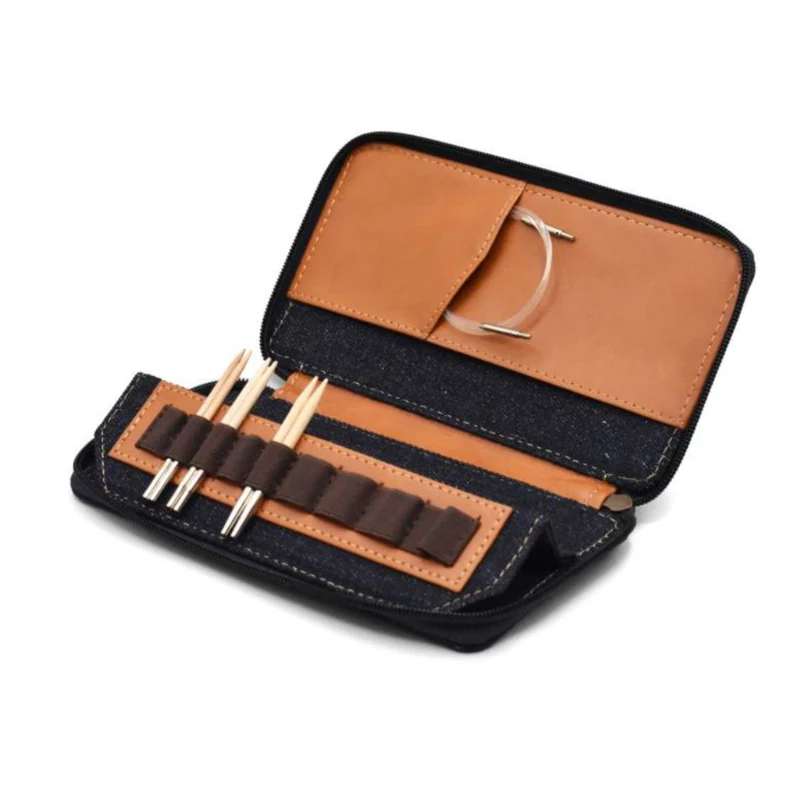 LYKKE Oxford Custodia per Ferri Circolari Intercambiabili, 9 cm Marrone chiaro