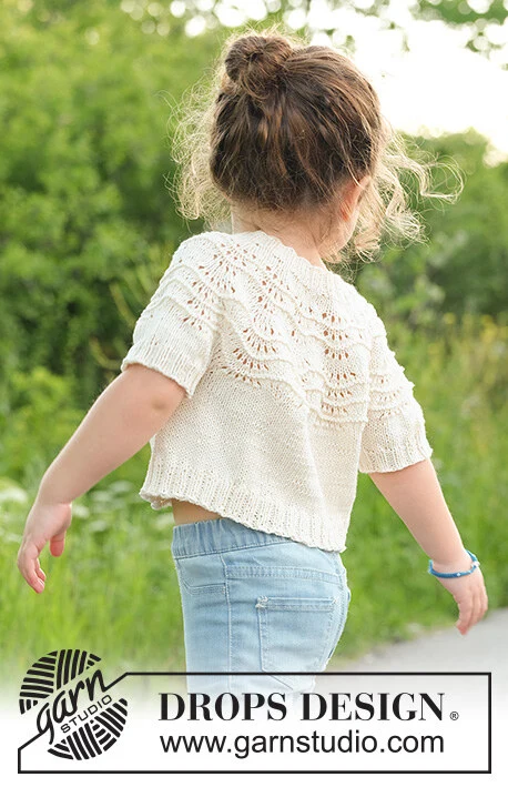 49-2 Marshmallow Morning Cardigan by DROPS Design