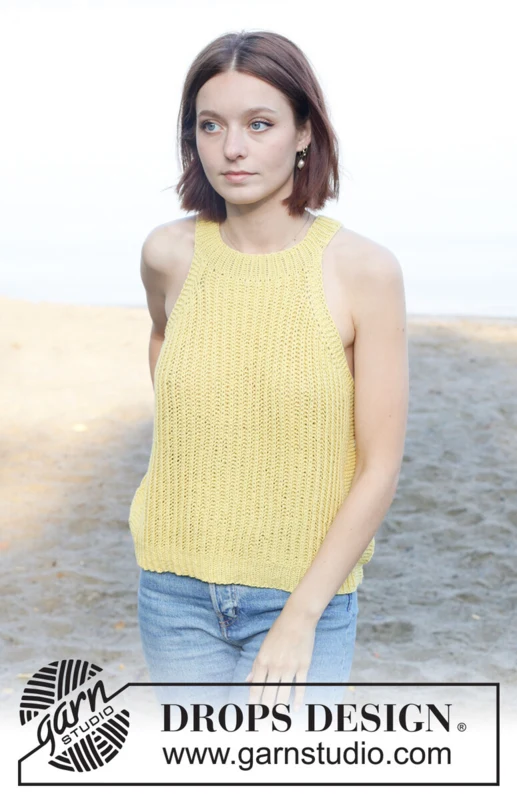258-19 Sunbeam Shine Top by DROPS Design
