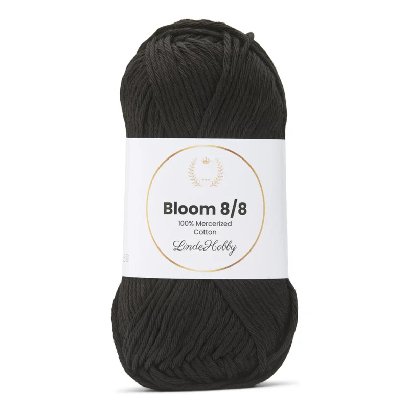LindeHobby Bloom 8/8 Mercerized Cotton 01 Nero