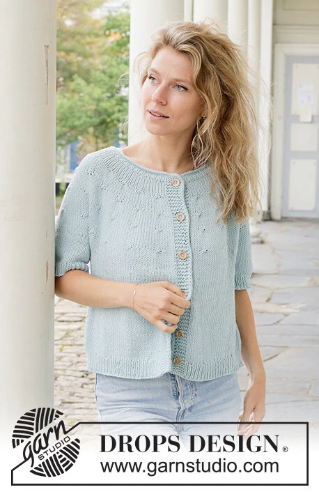 259-26 Beaded Sky Cardigan by DROPS Design