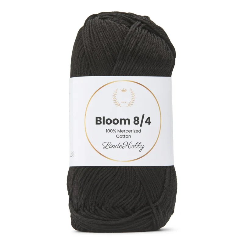 LindeHobby Bloom 8/4 Mercerized Cotton 01 Nero