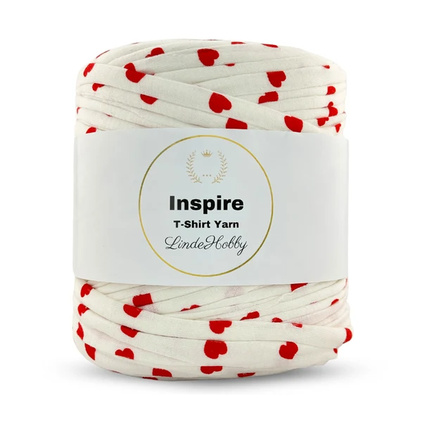 LindeHobby Inspire Print 04 Bianco con cuori rossi