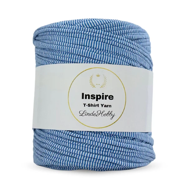 LindeHobby Inspire Print 84 Bianco e blu a righe