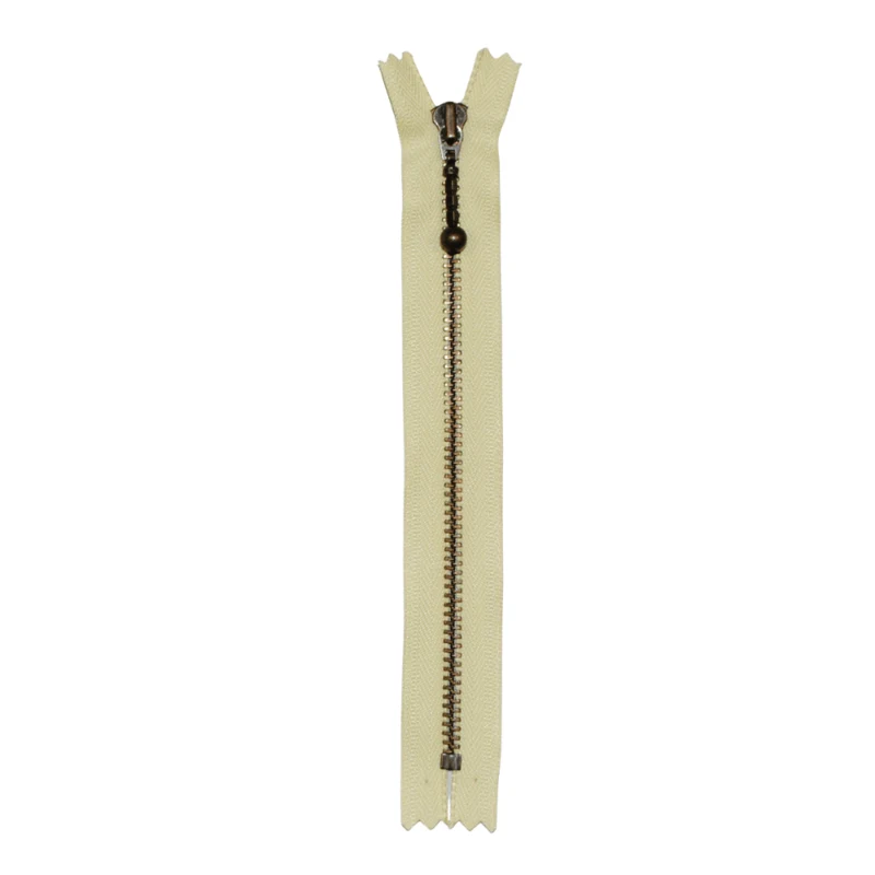 YKK Cerniera Fissa Ottone Antico 4 mm 14 cm 345 Giallo spento