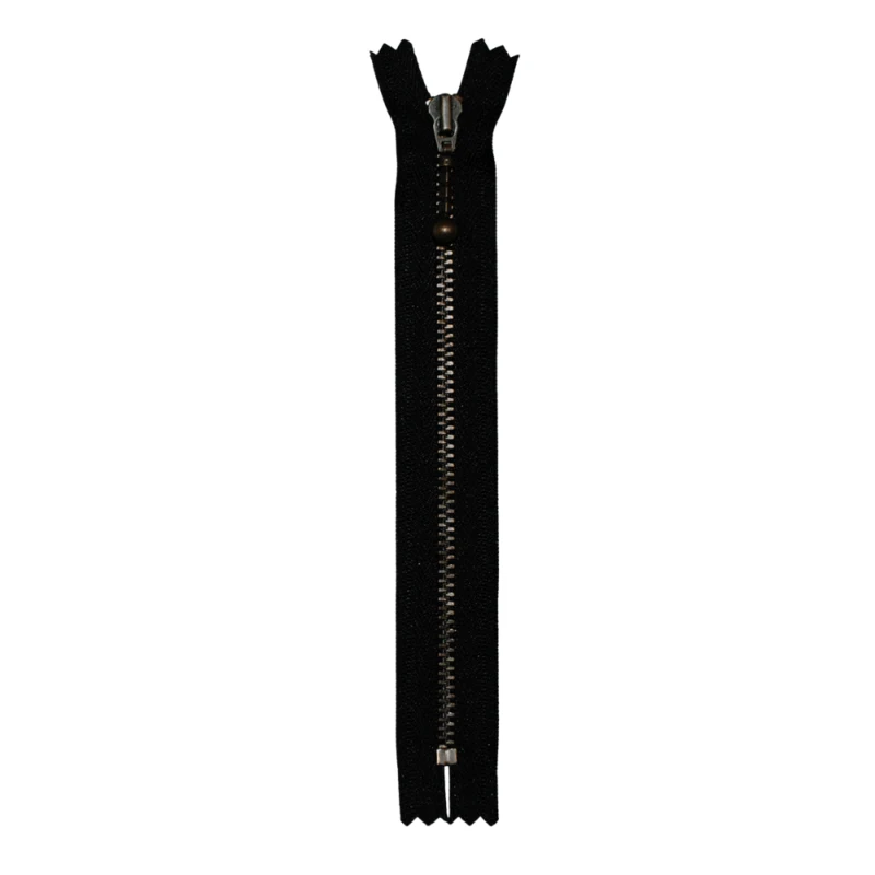 YKK Cerniera Fissa Ottone Anticato 4 mm 17 cm 580 Nero
