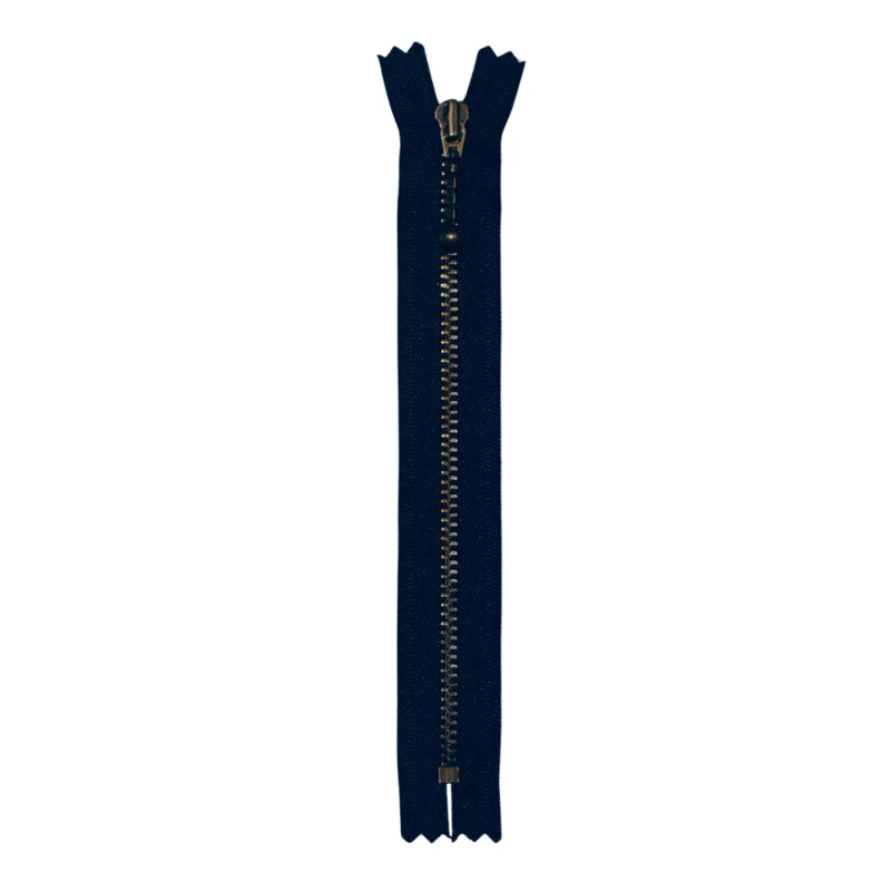 YKK Cerniera Fissa Ottone Anticato 4 mm 17 cm 560 Blu navy