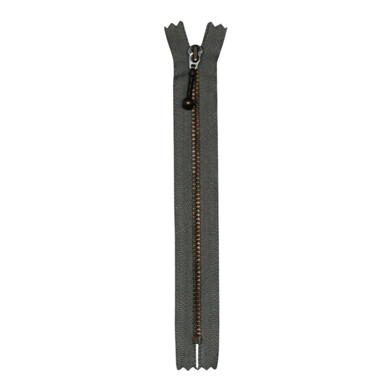 YKK Cerniera Fissa Ottone Anticato 4 mm 17 cm 135 Grigio medio
