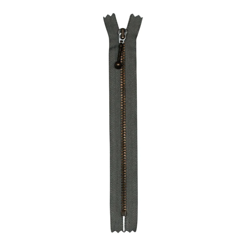 YKK Cerniera Fissa Ottone Anticato 4 mm 23 cm 135 Grigio medio