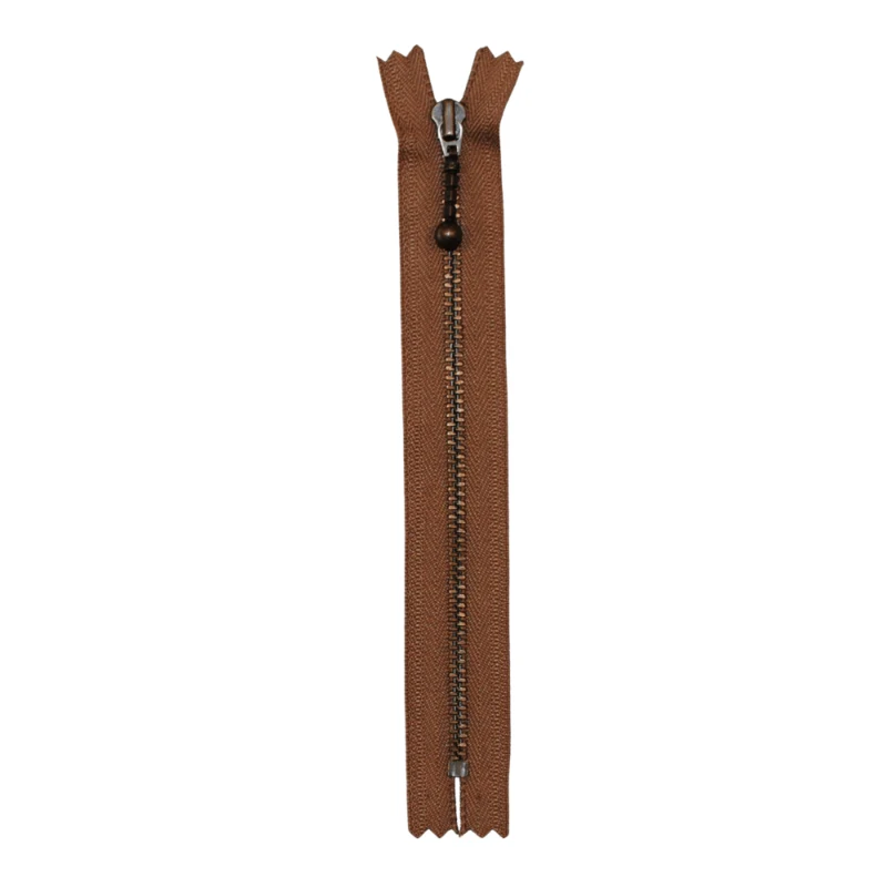 YKK Cerniera Fissa Ottone Antico 4 mm 28 cm 008 Marrone chiaro