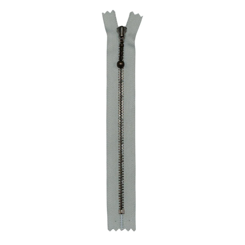 YKK Cerniera Fissa Ottone Antico 4 mm 28 cm 574 Grigio chiaro