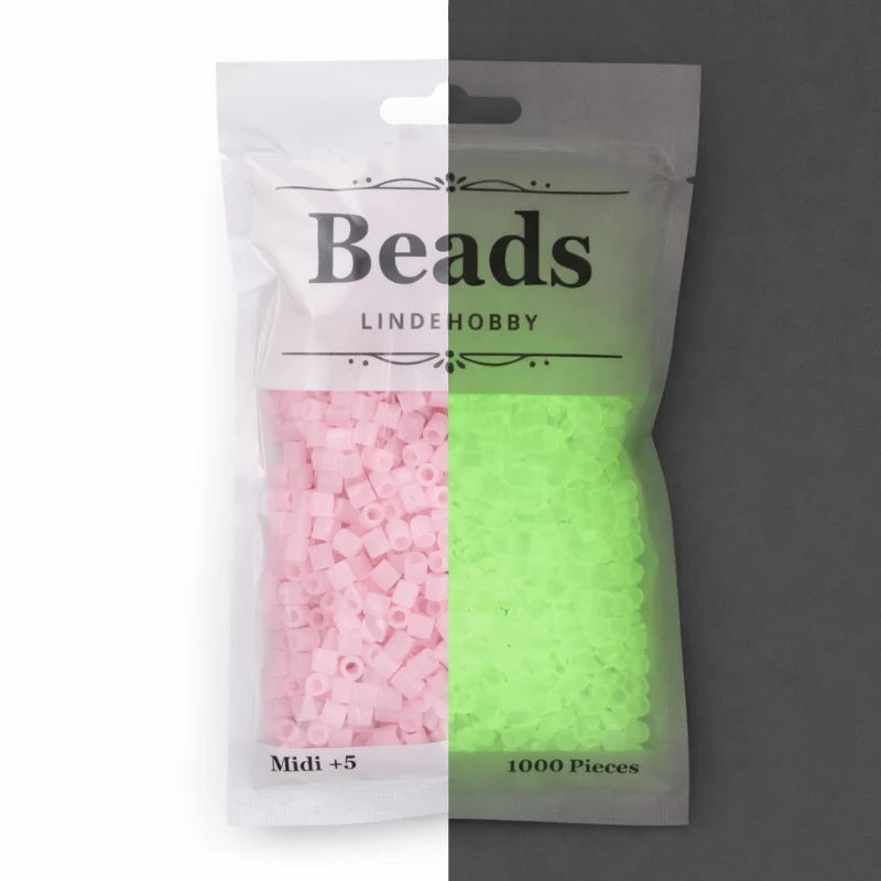 LindeHobby Beads Glow 02 Rosa