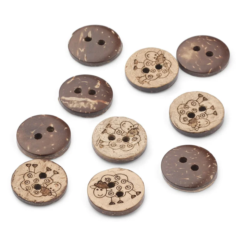 LindeHobby Bottoni in Cocco, Pecora, 10 pezzi