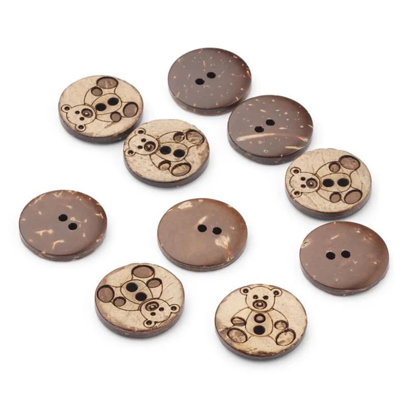 LindeHobby Bottoni in Cocco, Orso, 10 pz