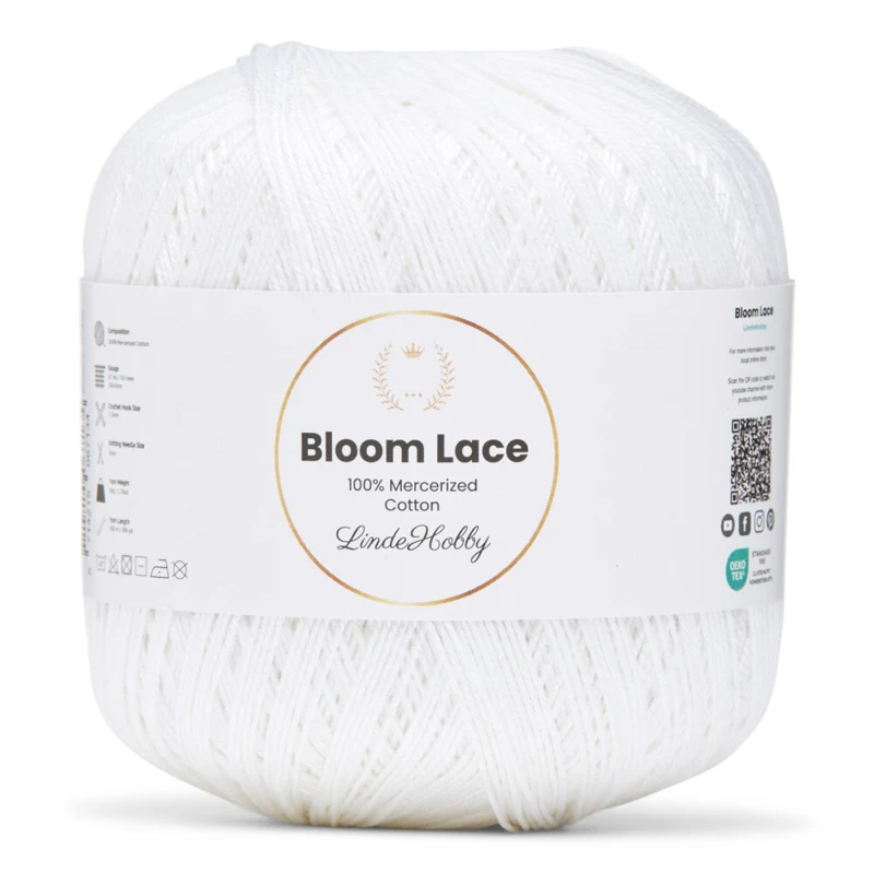 LindeHobby Bloom Lace Mercerized Cotton 02 Bianco
