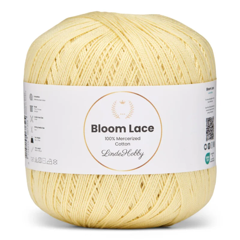 LindeHobby Bloom Lace Mercerized Cotton 21 Giallo tenue