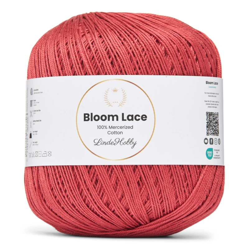 LindeHobby Bloom Lace Mercerized Cotton 24 Legno di rosa