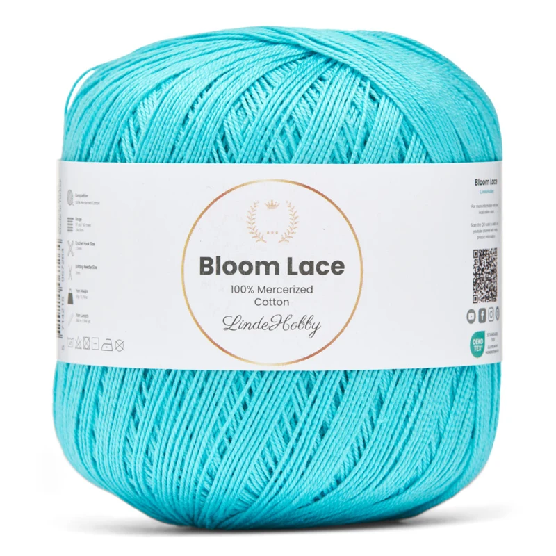 LindeHobby Bloom Lace Mercerized Cotton 15 Turchese