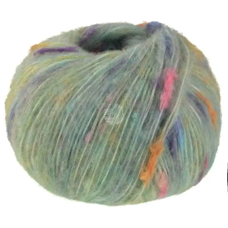 Lana Grossa Cassata 11 Verde chiaro/arancione chiaro/rosa/grigio chiaro/viola