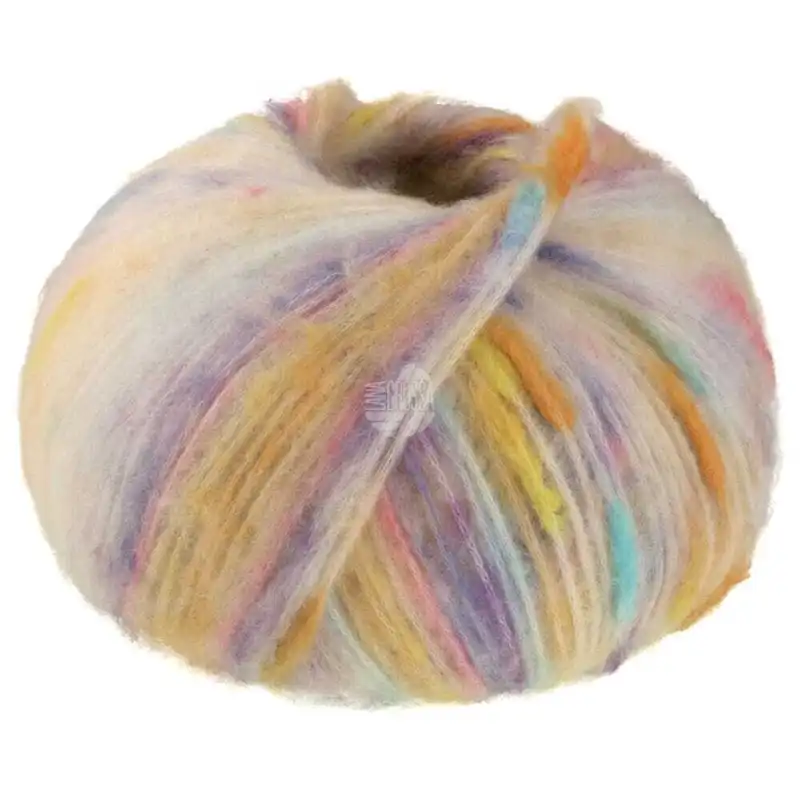 Lana Grossa Cassata 08 Bianco sporco/arancione/viola/azzurro chiaro/giallo