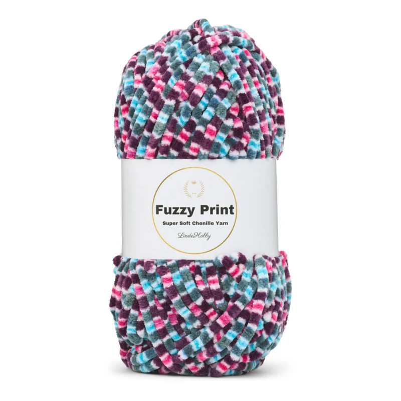 LindeHobby Fuzzy Chenille Print 06 Liquirizia mista