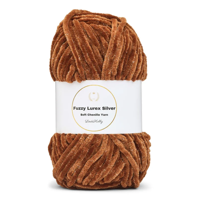 LindeHobby Fuzzy Chenille Silver Lurex 29 Caffè