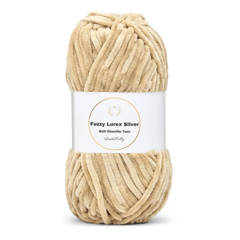 LindeHobby Fuzzy Chenille Silver Lurex 08 Beige scuro