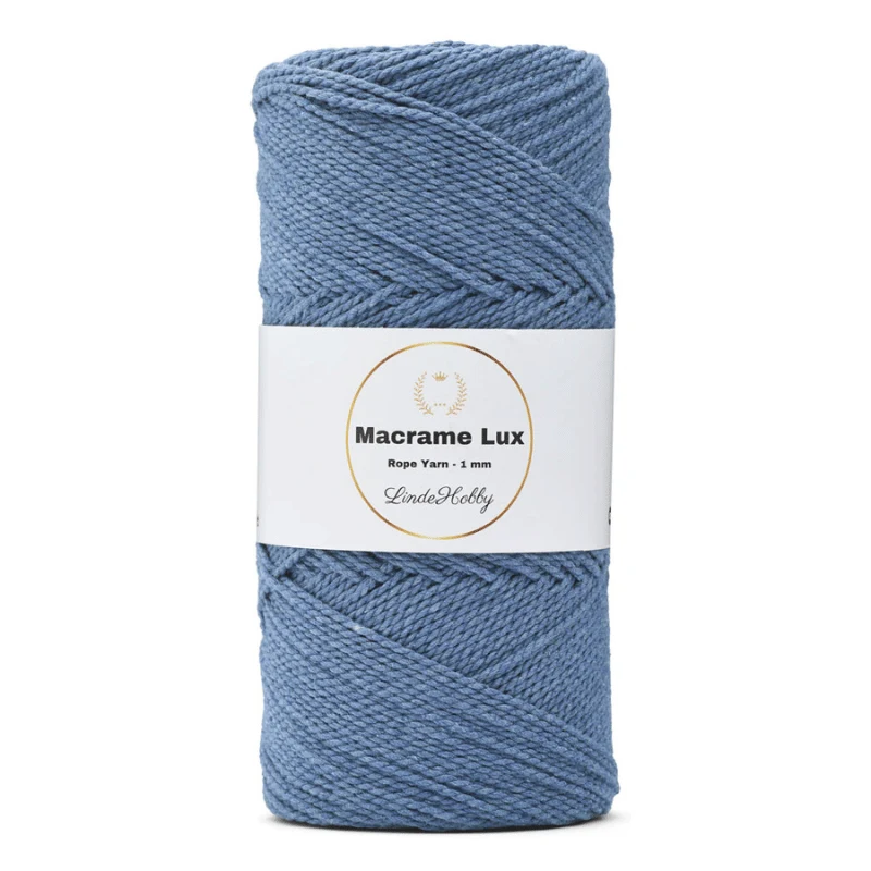 LindeHobby Macrame Lux, Corda per macramè, 1 mm 13 Blu