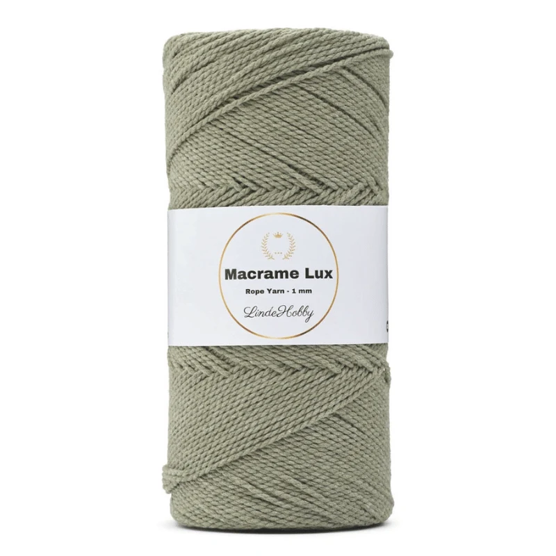 LindeHobby Macrame Lux, Corda per macramè, 1 mm 06 Kaki