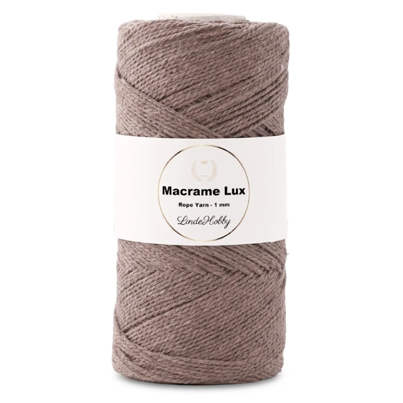 LindeHobby Macrame Lux, Corda per macramè, 1 mm 02 Beige scuro