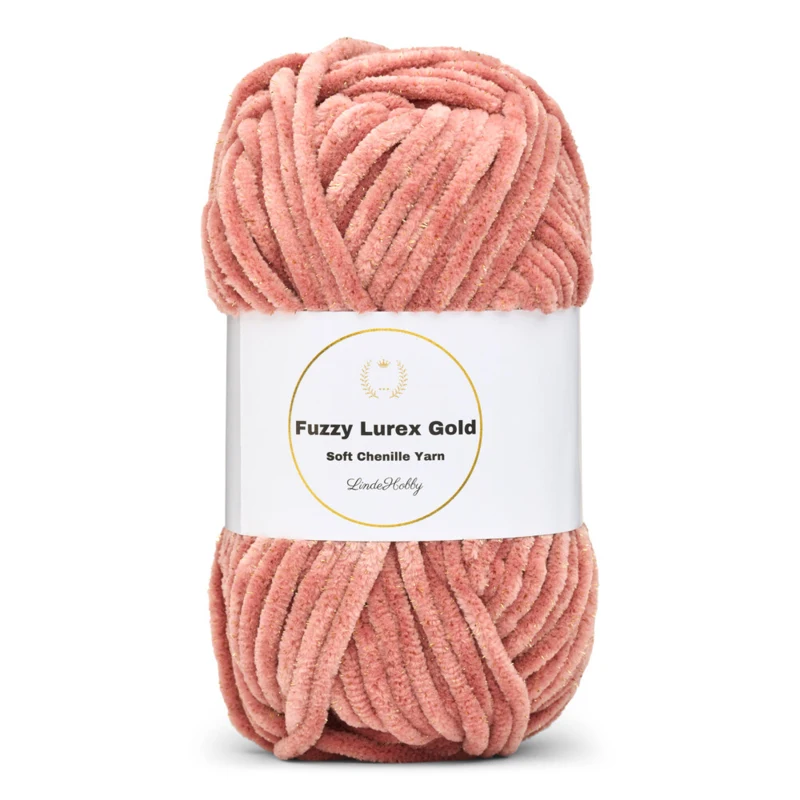 LindeHobby Fuzzy Chenille Gold Lurex 39 Cipria