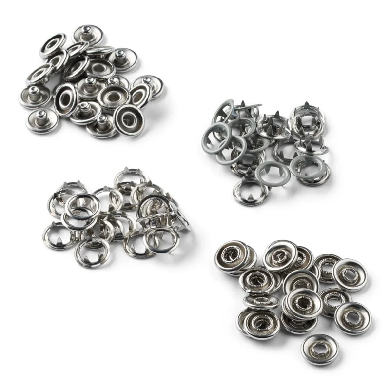 LindeHobby Bottoni a Pressione, 20 pezzi, 9.5 mm Fumo