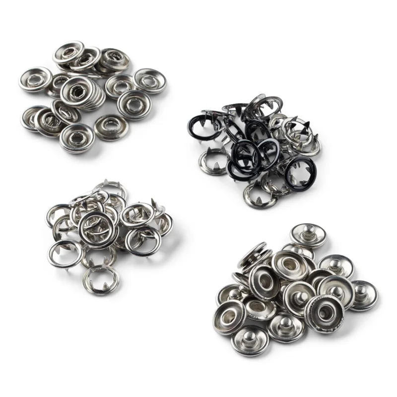 LindeHobby Bottoni a Pressione, 20 pezzi, 9.5 mm Nero